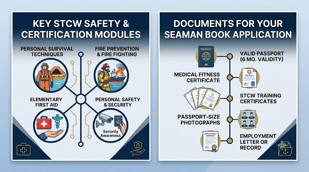 STCW Certification and Required Documents for Seaman book Application