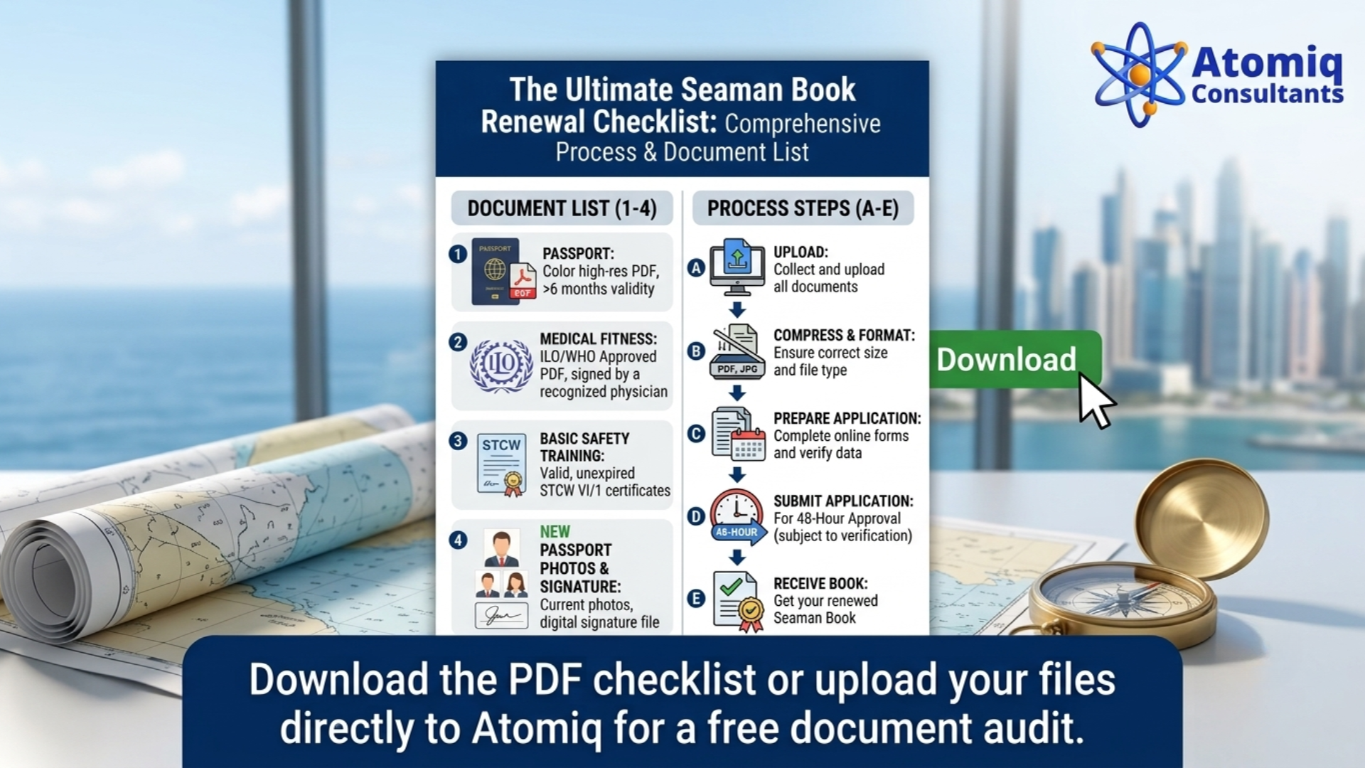 Seaman book or cdc renewal checklist and application process step by steps