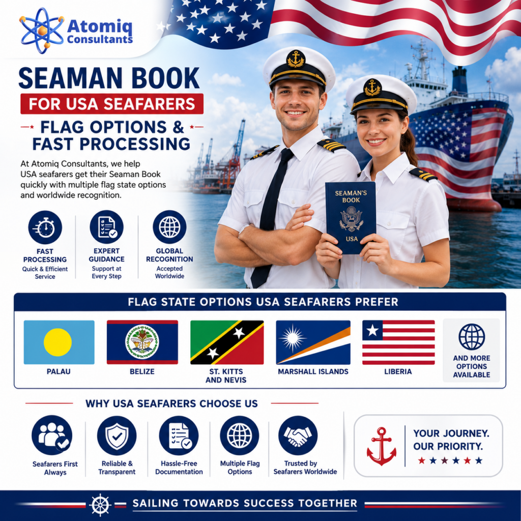 Seaman Book USA Seafarers : Seaman Book for USA Seafarers Belize, Palau, St Kitts or Panama