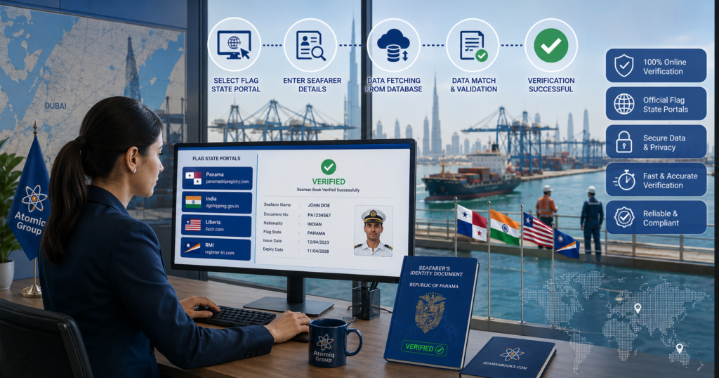 Seaman's book online verification and maritime documentation Authentication process
