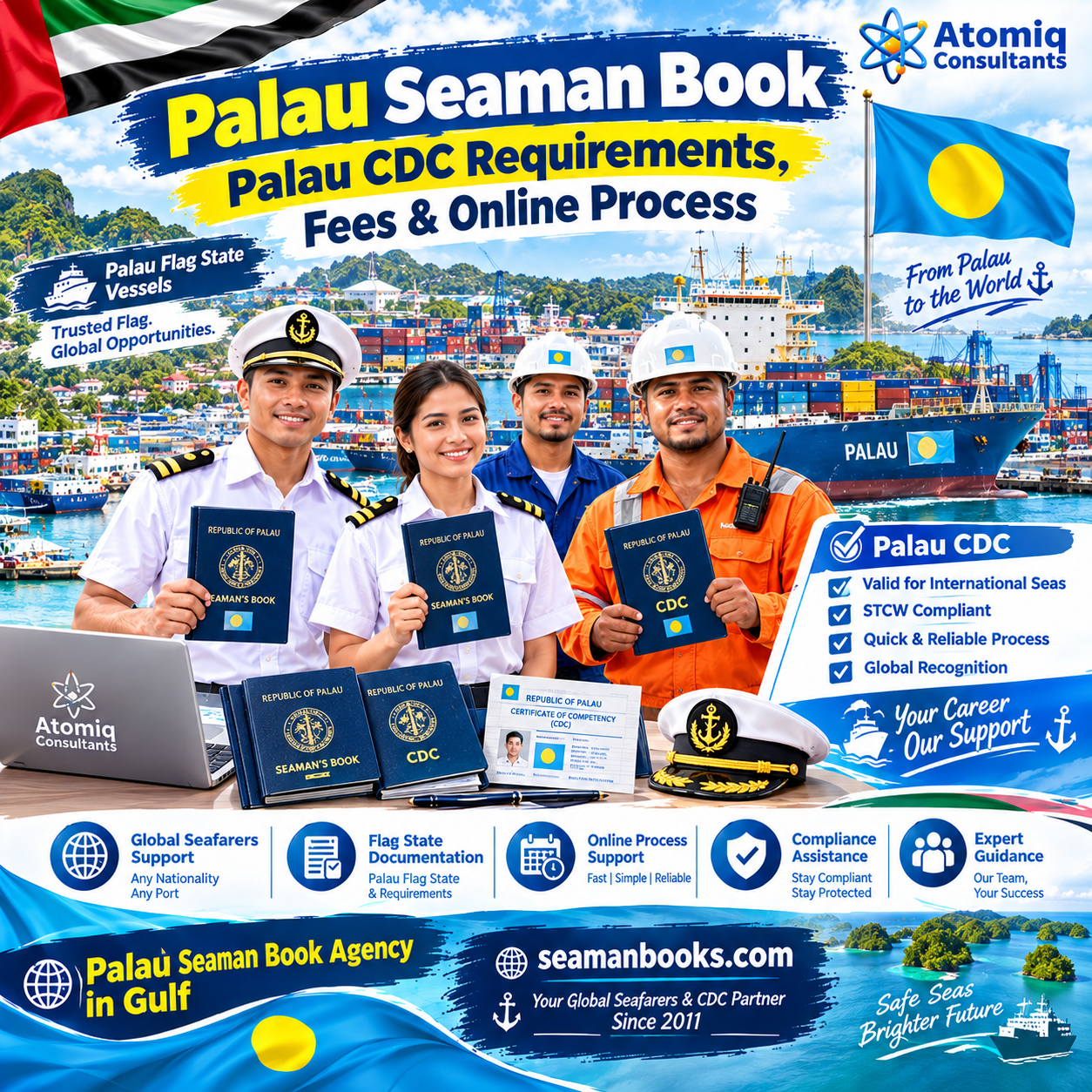 Palau Seaman Book Agency for Apply Palau Flag state CDC based on Palau Registry Guidance, Requirements, cost and process
