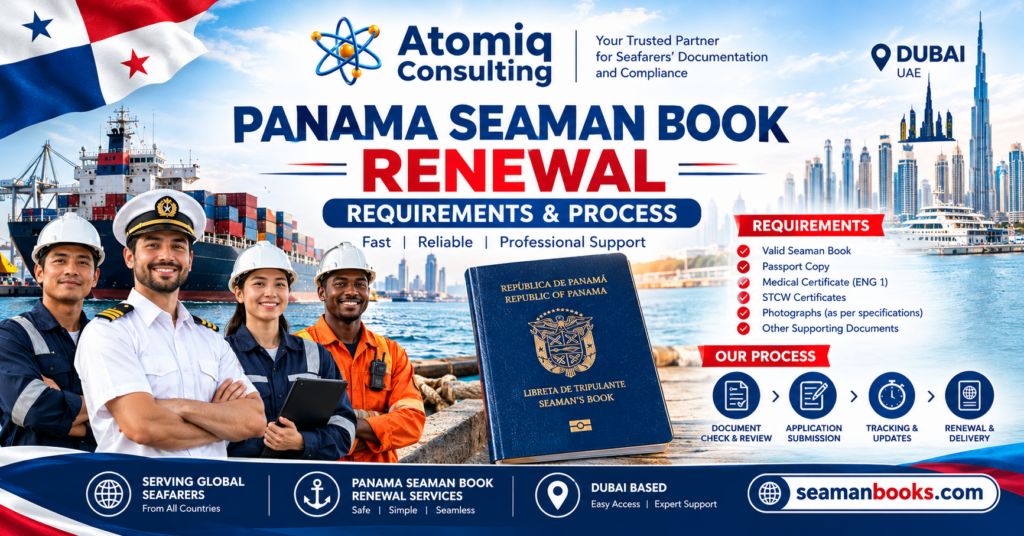 Panama Seaman book renewal in Dubai Atomiq Group